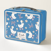 Gekke Goose Pink Bow Coquette Aangepaste Script Na (Voorkant)