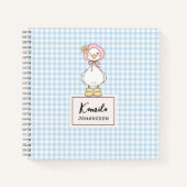 Gekke Goose Pink Bow Coquette Aangepaste Script Na Notitieboek (Voorkant)