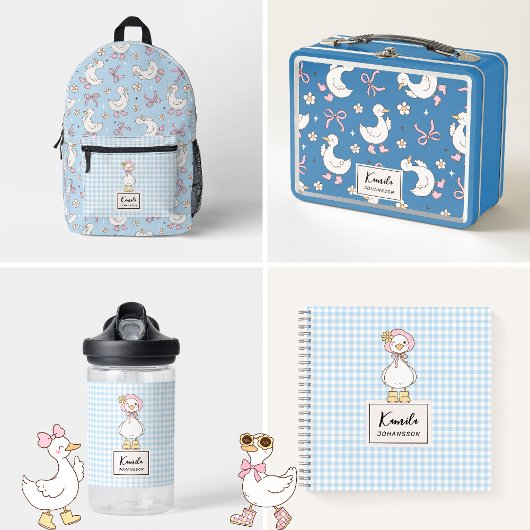 Gekke Goose Pink Bow Coquette Aangepaste Script Na Notitieboek