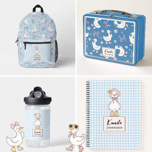 Gekke Goose Pink Bow Coquette Aangepaste Script Na Waterfles