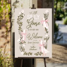 Gekke Goose Pink Bow Girl Baby shower Foam Board