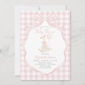 Gekke Goose Pink Bow Girl Baby shower Kaart (Voorkant)