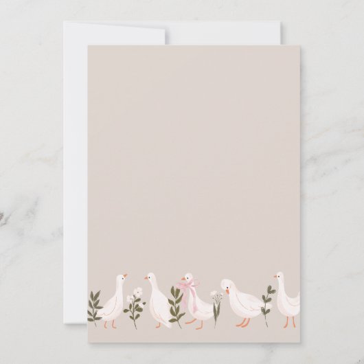Gekke Goose Pink Bow Girl Baby shower Kaart (Achterkant)