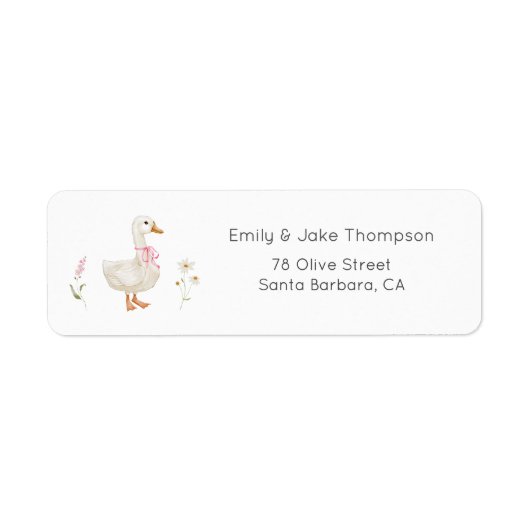 Gekke Goose Pink Bow Retour Adres Label (Voorkant)