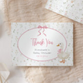 Gekke Goose Pink Bow Wildflower Baby shower Bedankkaart