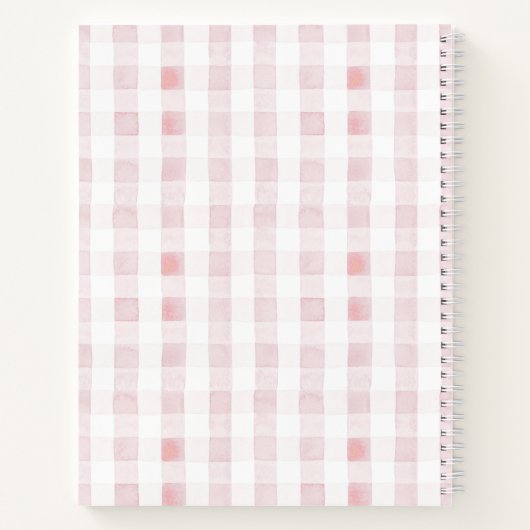 Gekke Goose Pink Gingham Baby shower gastenboek Notitieboek (Achterkant)