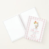 Gekke Goose Pink Gingham Baby shower gastenboek Notitieboek (Binnen)