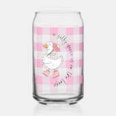 Gekke Goose Pink Gingham Blikvorm Glas (Voorkant)