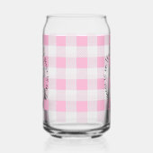 Gekke Goose Pink Gingham Blikvorm Glas (Links)