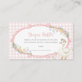 Gekke Goose Pink Gingham Girl Luier Raffle Kaart (Voorkant)