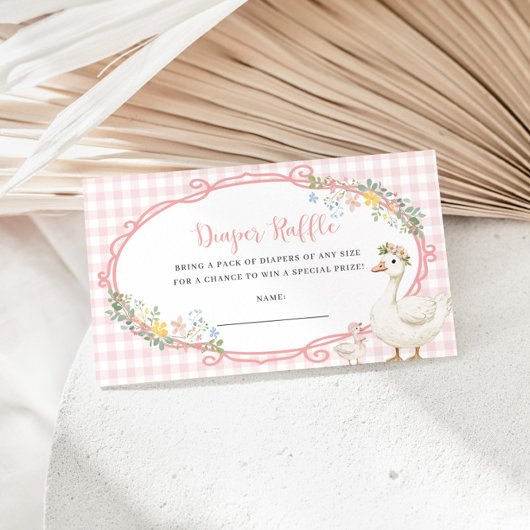 Gekke Goose Pink Gingham Girl Luier Raffle Kaart