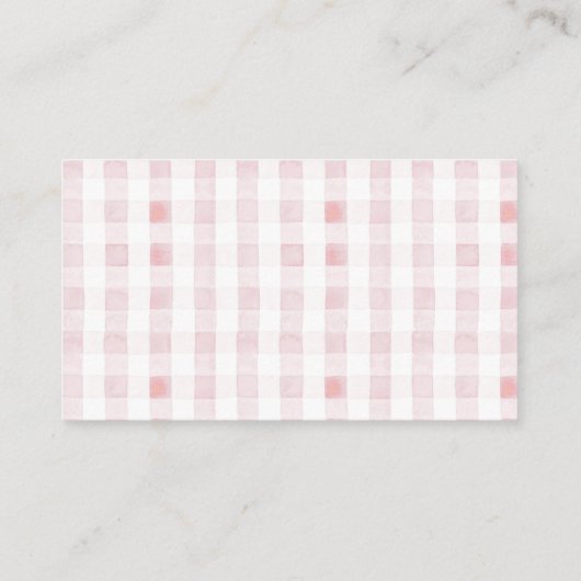 Gekke Goose Pink Gingham Girl Luier Raffle Ticket Informatiekaartje (Achterkant)