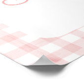 Gekke Goose Pink Gingham Girl Verjaardag Welkom Poster (Hoek)