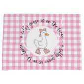 Gekke Goose Pink Gingham Groot Cadeauzakje (Voorkant)