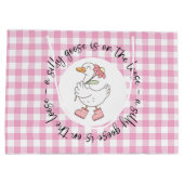 Gekke Goose Pink Gingham Groot Cadeauzakje (Achterkant)