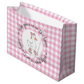 Gekke Goose Pink Gingham Groot Cadeauzakje (Voorkant Gekanteld)