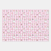 Gekke Goose Pink Gingham Verjaardag Inpakpapier Vel (Voorkant 2)