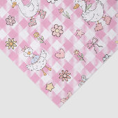 Gekke Goose Pink Gingham Verjaardag Tissuepapier (Detail)