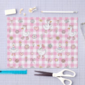 Gekke Goose Pink Gingham Verjaardag Tissuepapier (Craft)