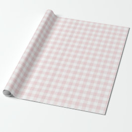 Gekke Goose Pink Gingham verjaardagsfeestje Cadeaupapier