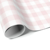 Gekke Goose Pink Gingham verjaardagsfeestje Cadeaupapier (Rol Hoek)