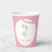Gekke Goose Pink Girl Verjaardag Papieren Bekers (Voorkant)