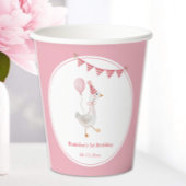 Gekke Goose Pink Girl Verjaardag Papieren Bekers