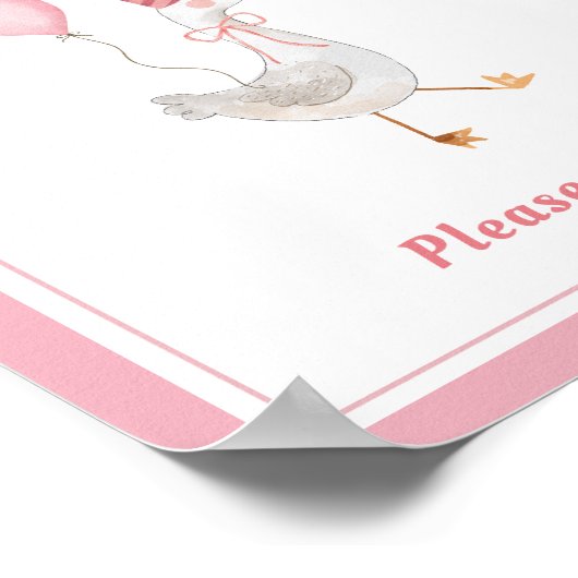 Gekke Goose Pink Girl Verjaardagsgunsten Poster (Hoek)