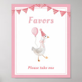 Gekke Goose Pink Girl Verjaardagsgunsten Poster (Voorkant)