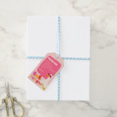 Gekke Goose Pink Kids Verjaardagsfeest Dank u Cadeaulabel (Met Touw)