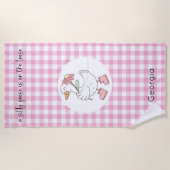 Gekke Goose Pink Plaid Strandlaken (Voorkant)