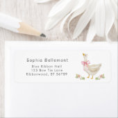 Gekke Goose Roze boog baby shower Retour Adres Etiket (Insitu)