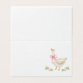 Gekke Goose Roze Bow Baby shower Plaatskaarten Kaart (Buitenkant ongevouwen)