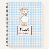 Gekke Goose Roze Bow Coquette Custom Notitieboek (Voorkant)