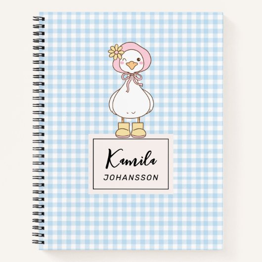 Gekke Goose Roze Bow Coquette Custom Notitieboek (Voorkant)