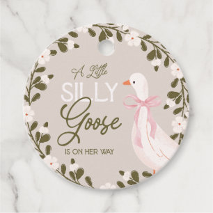 Gekke Goose Roze Bow Girl Baby shower Labels