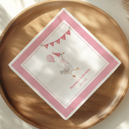 Gekke Goose Roze Meisje Verjaardagsfeestje Servet