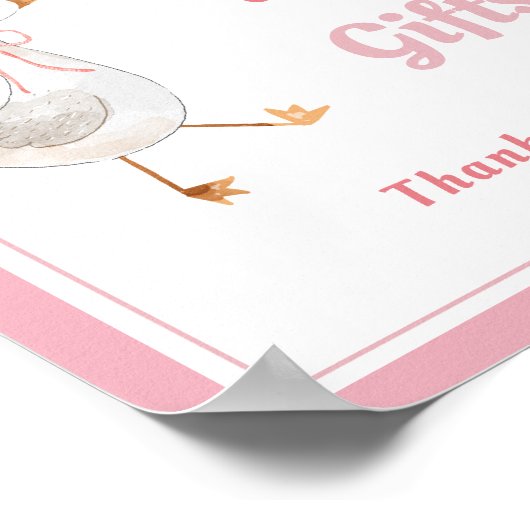 Gekke Goose Roze Meisje Verjaardagskaarten en Gesc Poster (Hoek)