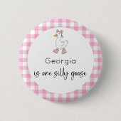 Gekke Goose Roze Verjaardag Ronde Button 5,7 Cm (Voorkant)