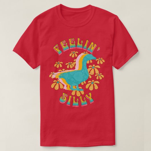 Gekke Goose Shirt Grappig Schattige Retro Wavy (Design voorkant)