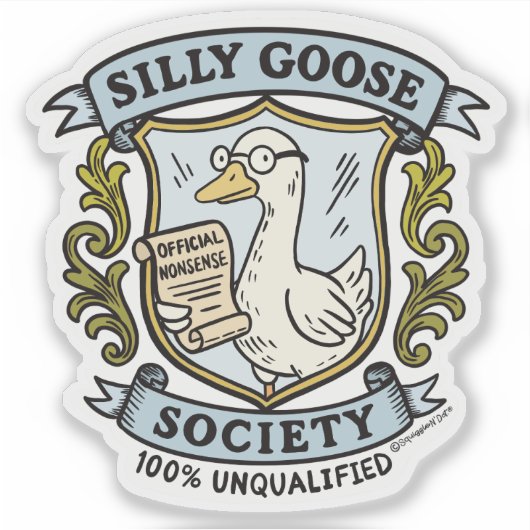 Gekke Goose Society Crest - 100% ongekwalificeerd Sticker (Voorkant)