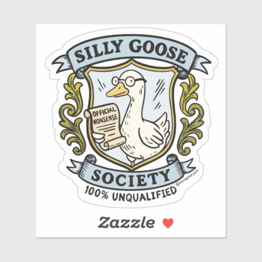 Gekke Goose Society Crest - 100% ongekwalificeerd Sticker (Vel)