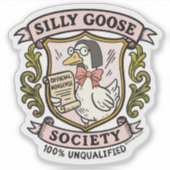 Gekke Goose Society, Grappige ongekwalificeerde ga Sticker (Voorkant)