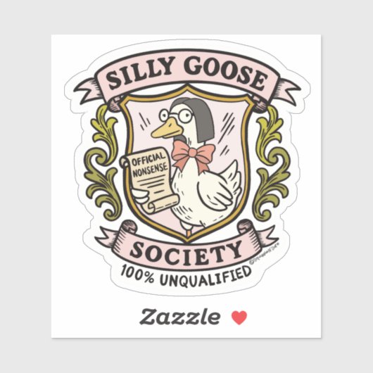 Gekke Goose Society, Grappige ongekwalificeerde ga Sticker (Vel)