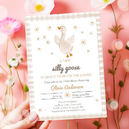 Gekke Goose Spring Boerderij Daisy Gingham Baby sh Kaart