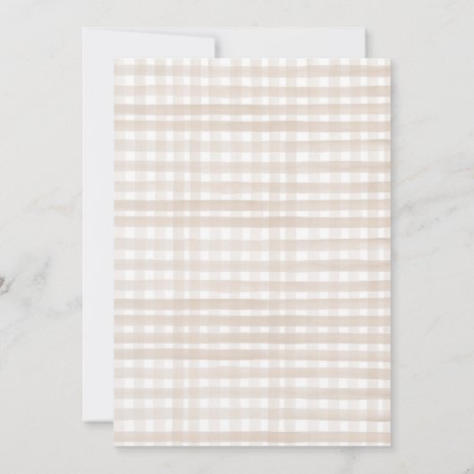 Gekke Goose Spring Boerderij Daisy Gingham Baby sh Kaart (Achterkant)