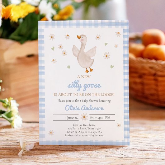 Gekke Goose Spring Daisy Gingham Boy Baby shower Kaart