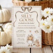 Gekke Goose Storybook Herfst Gingham Baby shower Kaart