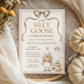Gekke Goose Storybook Herfst Gingham Baby shower Kaart