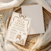Gekke Goose Storybook Herfst Gingham Baby shower Kaart